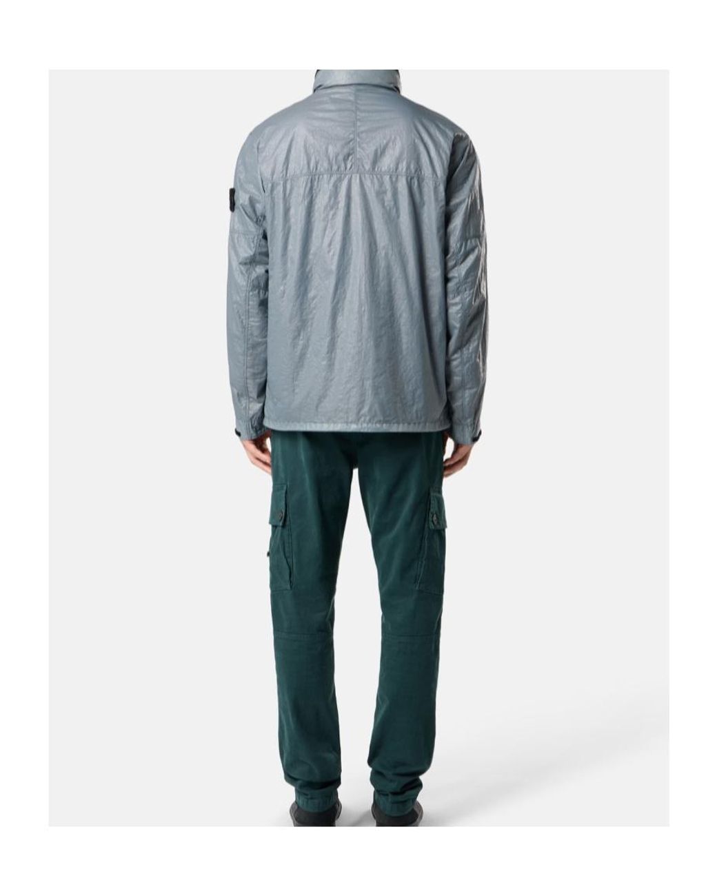 Stone Island Blue Logo-Patch Cargo Pants for men