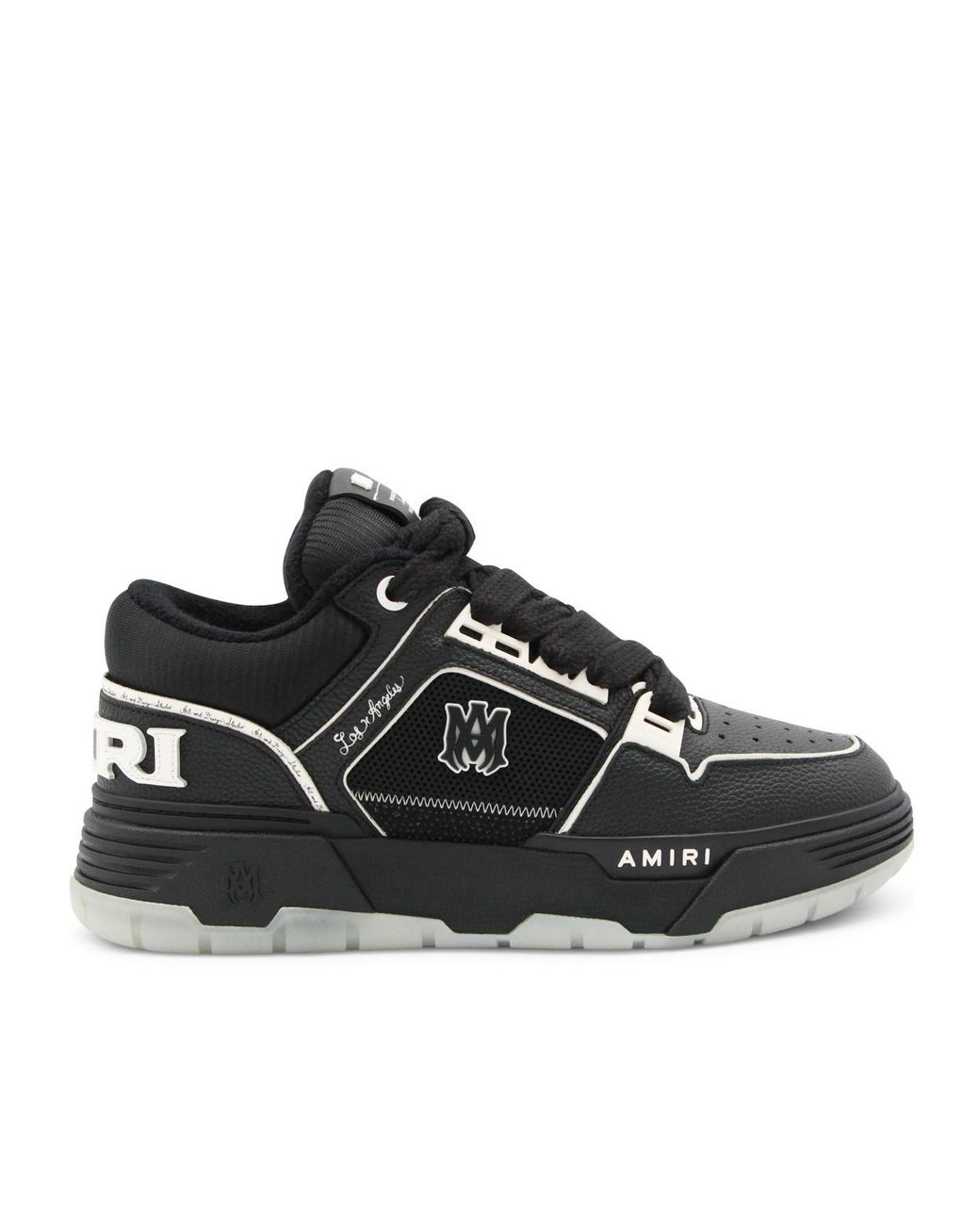 Amiri Black Ma-1 Leather Mesh Sneakers for men