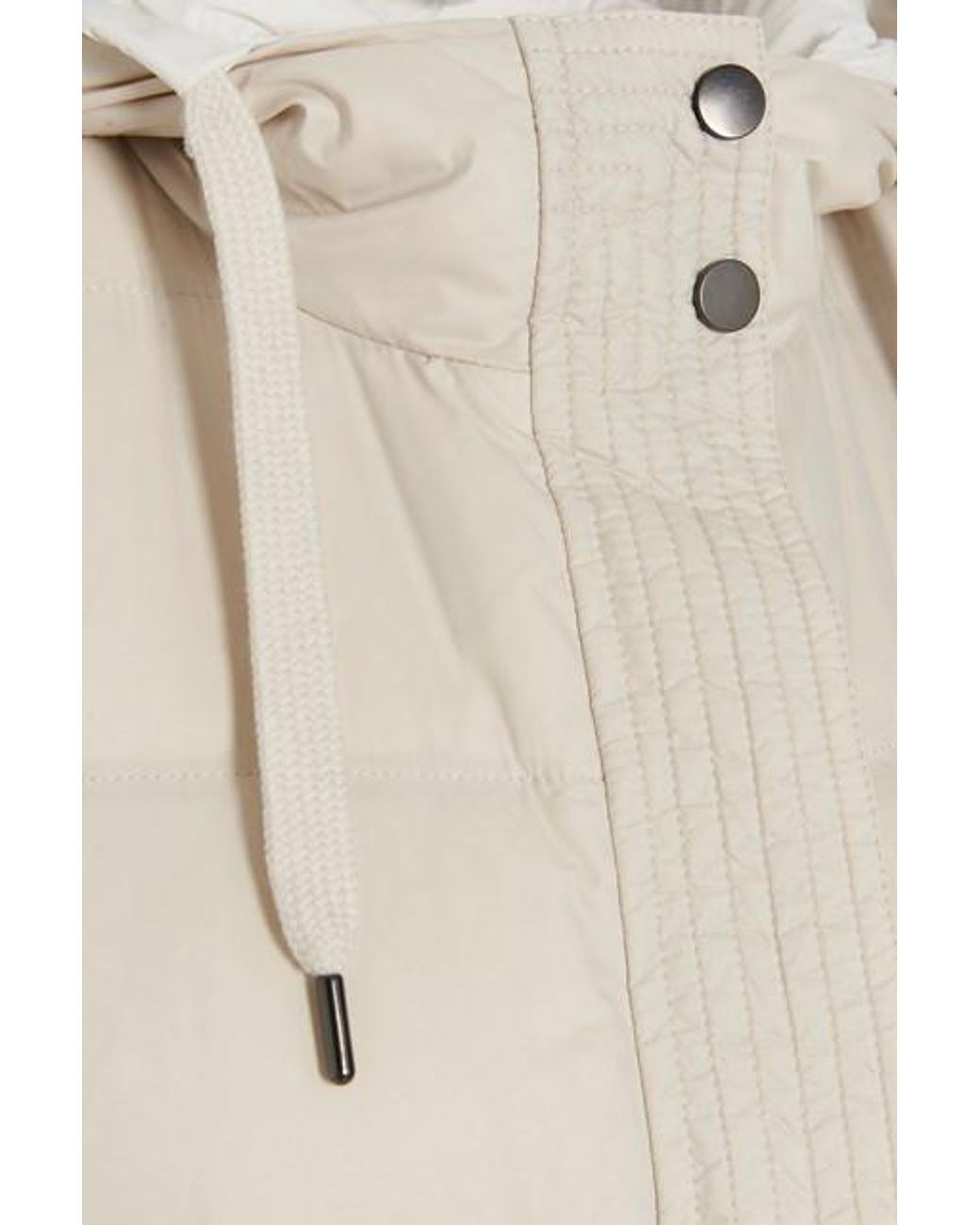 Brunello Cucinelli White Hooded Puffer Gilet