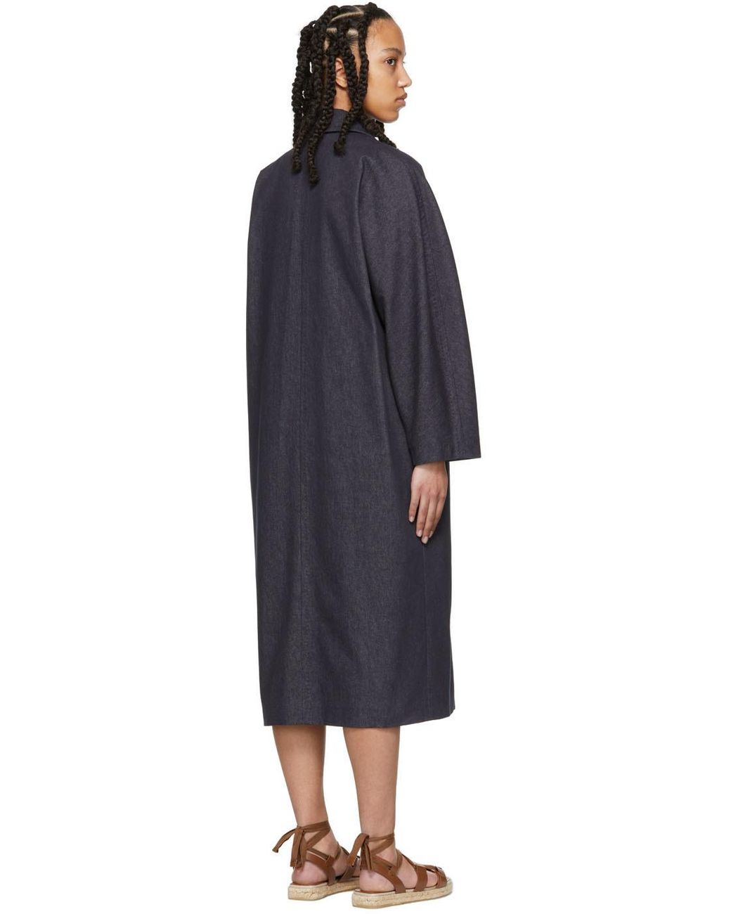 Max Mara Blue Denim Logo Coat