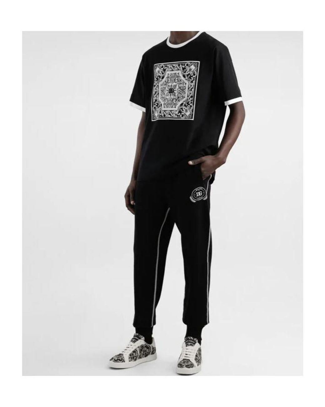 Dolce & Gabbana Black Cotton Track Pants for men