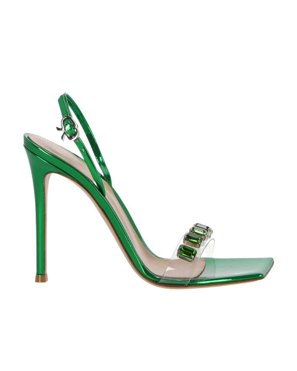 Gianvito Rossi Green Ribbon Candy Heeled Sandals