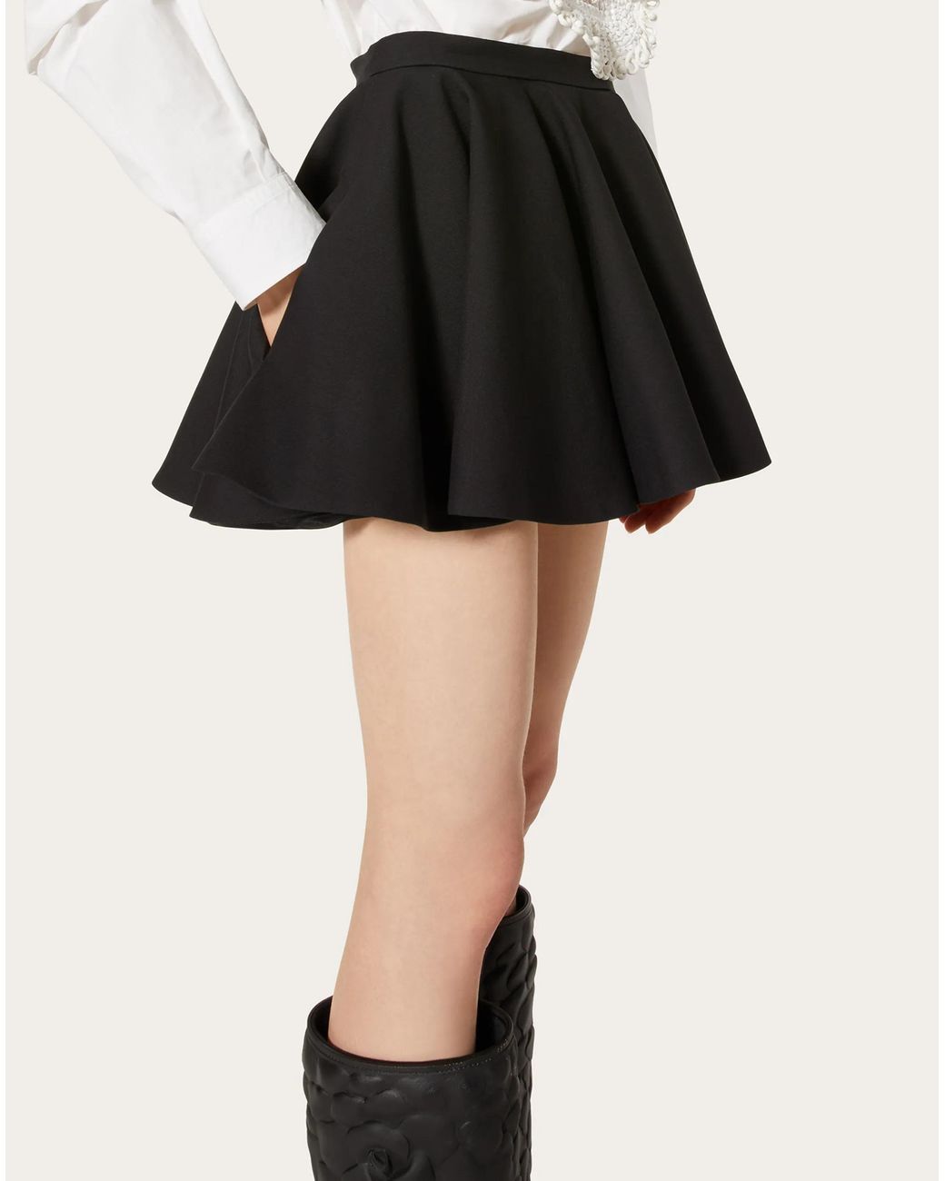 Valentino Black Crepe Couture Skirt