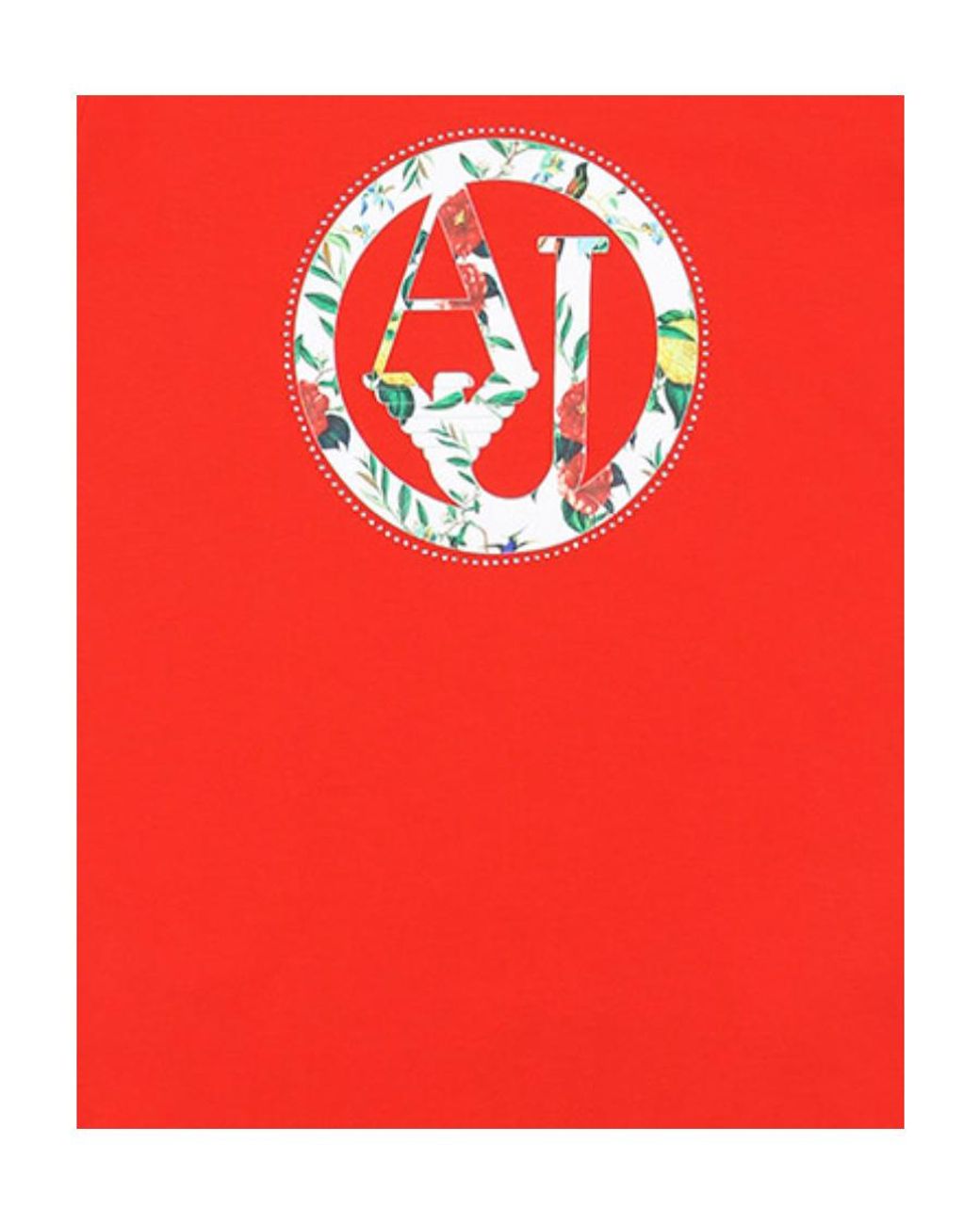 Armani Jeans Red Crew Neck Printed T-Shirt