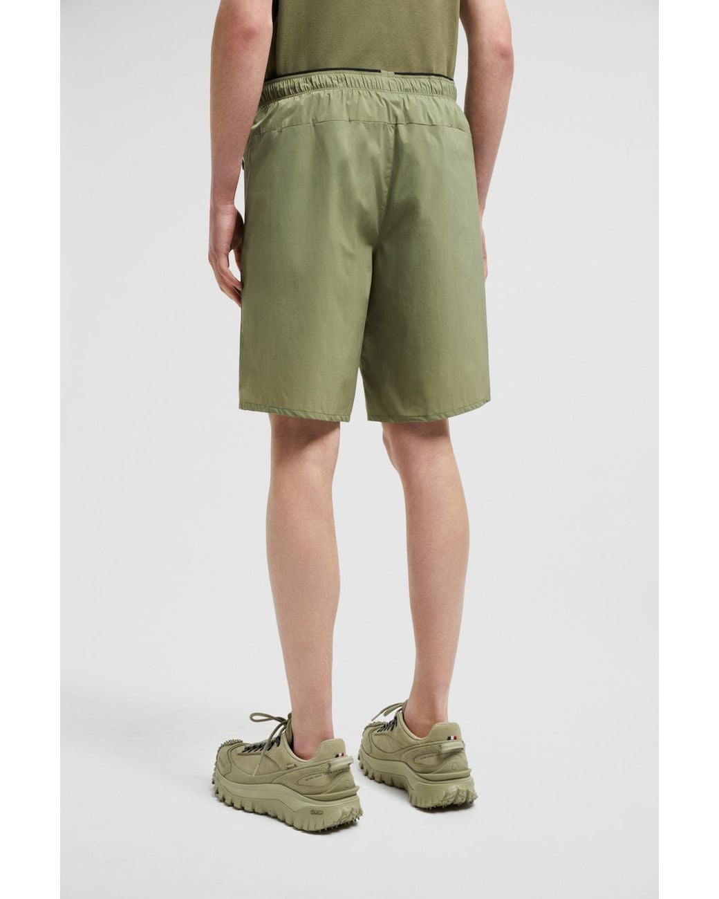Moncler Green Logo Patch Shorts for men