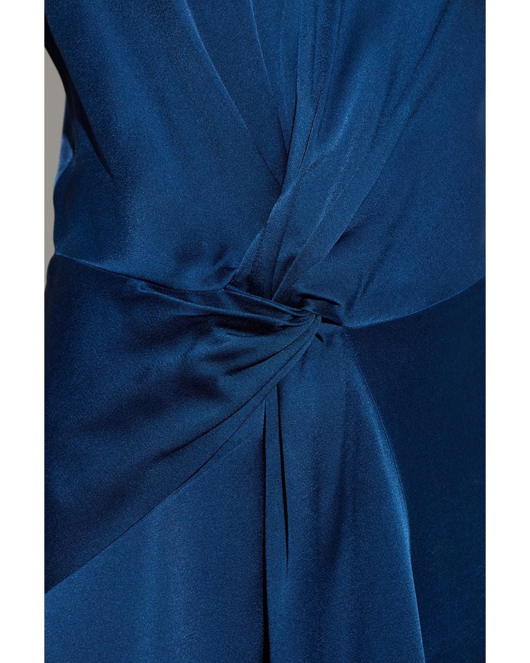 Victoria Beckham Blue Midi Aria Twist-Detail Dress