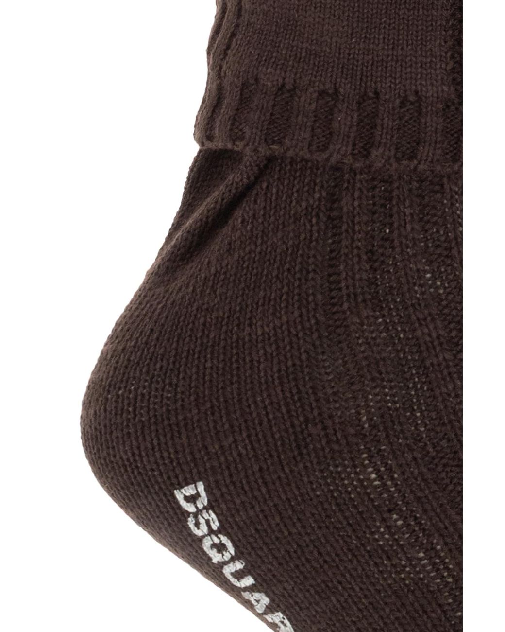 DSquared² Brown Logo Socks for men