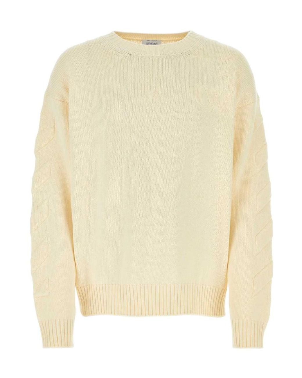 Off-White c/o Virgil Abloh Natural Crewneck Knitted Jumper for men