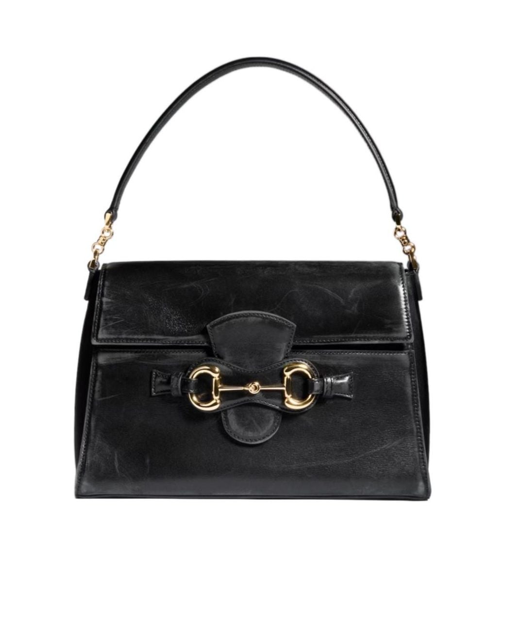 Gucci Black Horsebit Duomo Medium Top Handle Bag