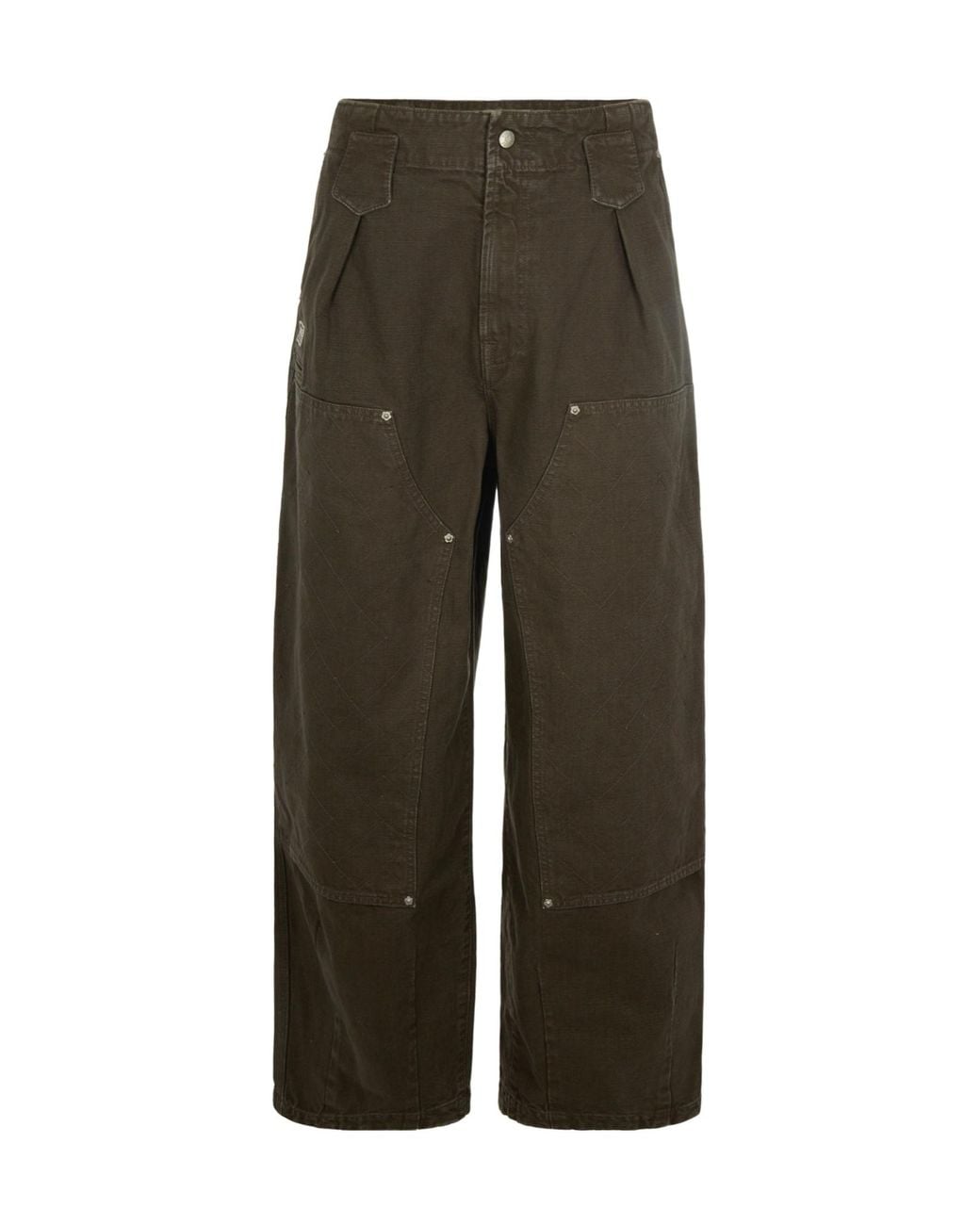 KENZO Green Logo Detailed Straight-Leg Pants for men
