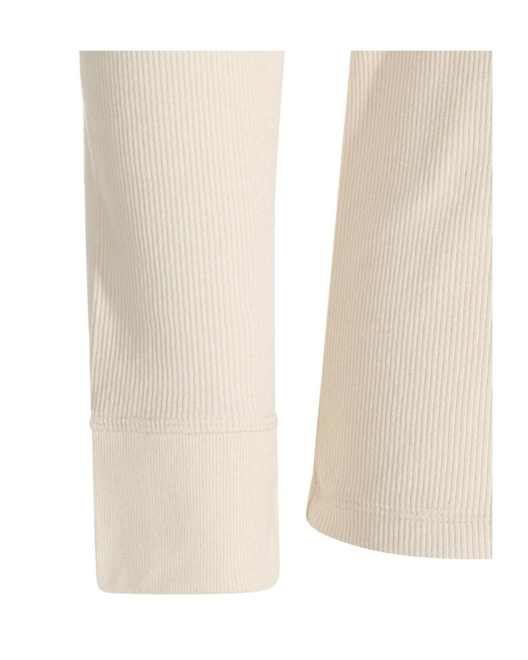 Lemaire White Ribbed Henley Long Sleeved Top for men
