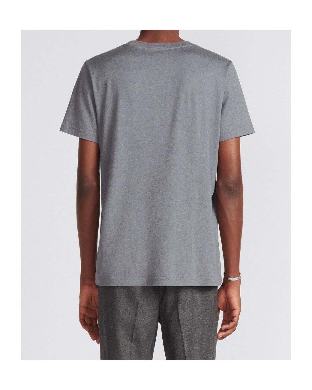 Dior Gray Homme Crewneck Short-Sleeved T-Shirt for men