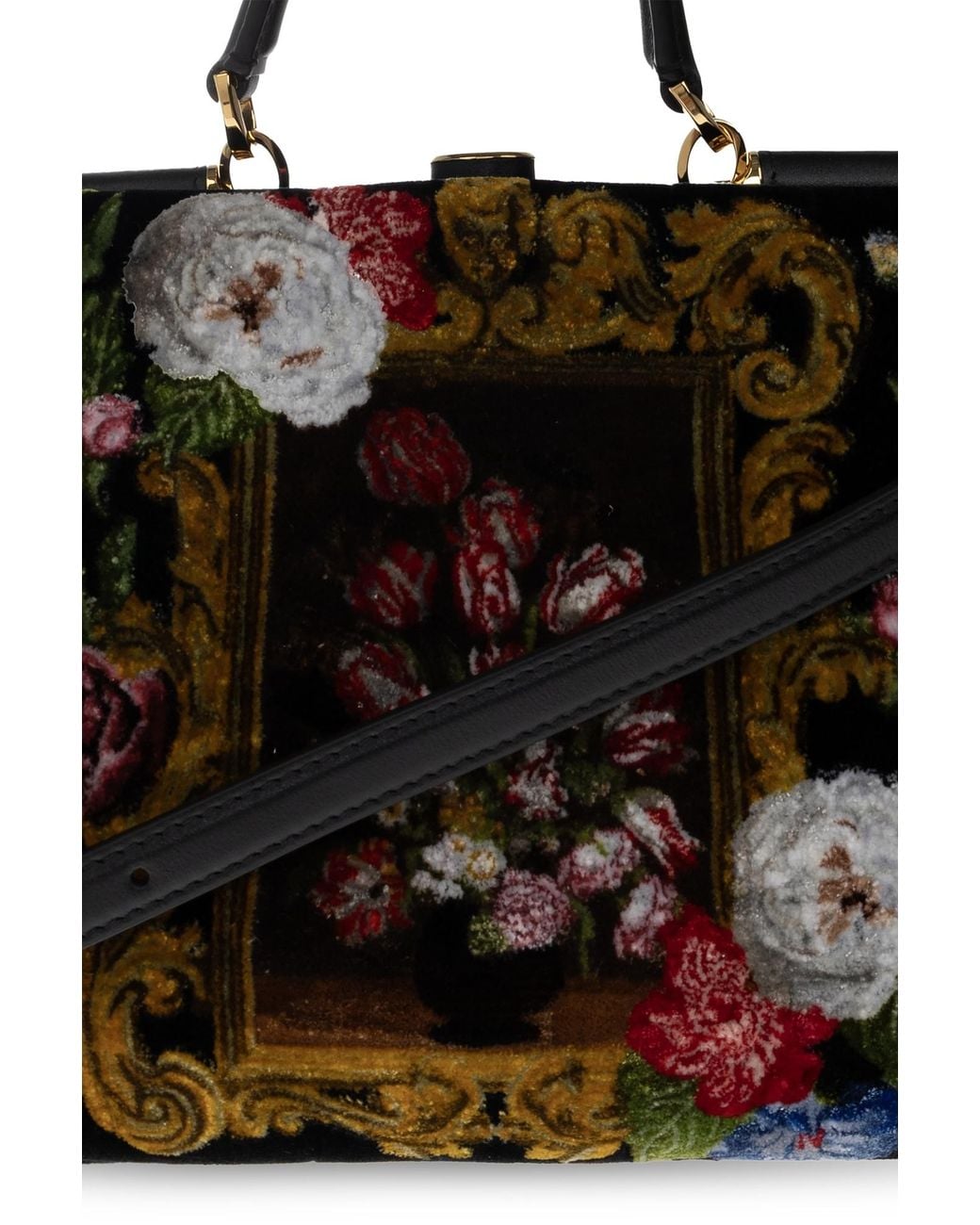 Dolce & Gabbana Black Patterned Shoulder Bag