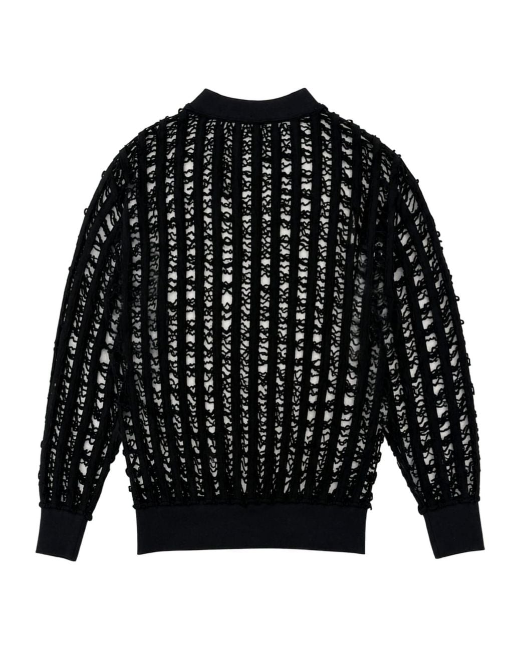 AVAVAV Black Openwork Knit Sweater for men