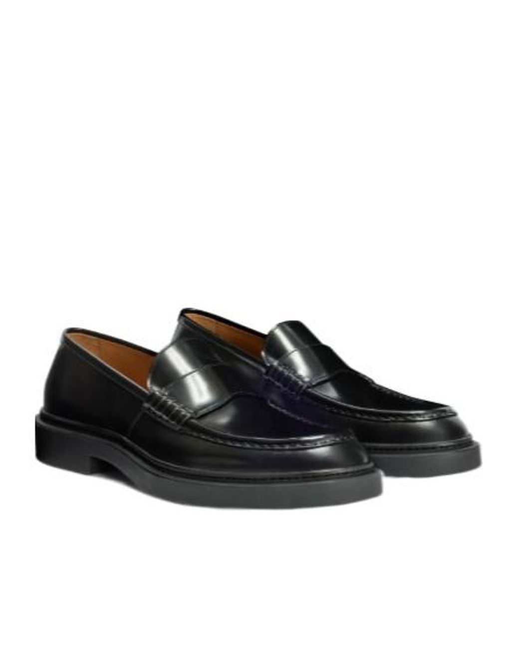 Jil Sander Black Slip-On Penny Loafers for men