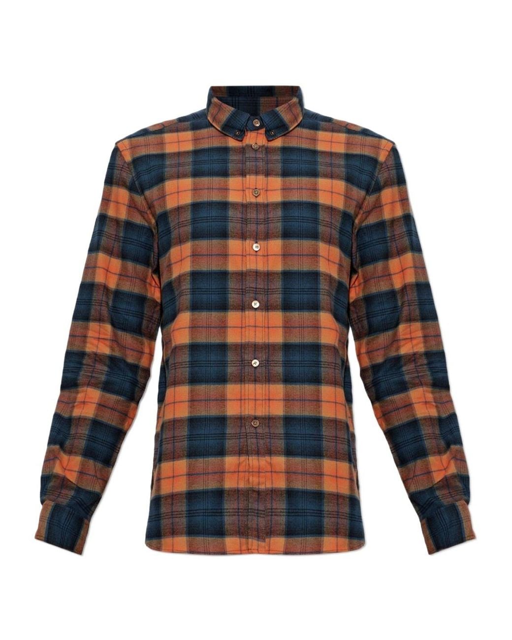 Paul Smith Blue Ps Checked Button-Down Shirt for men