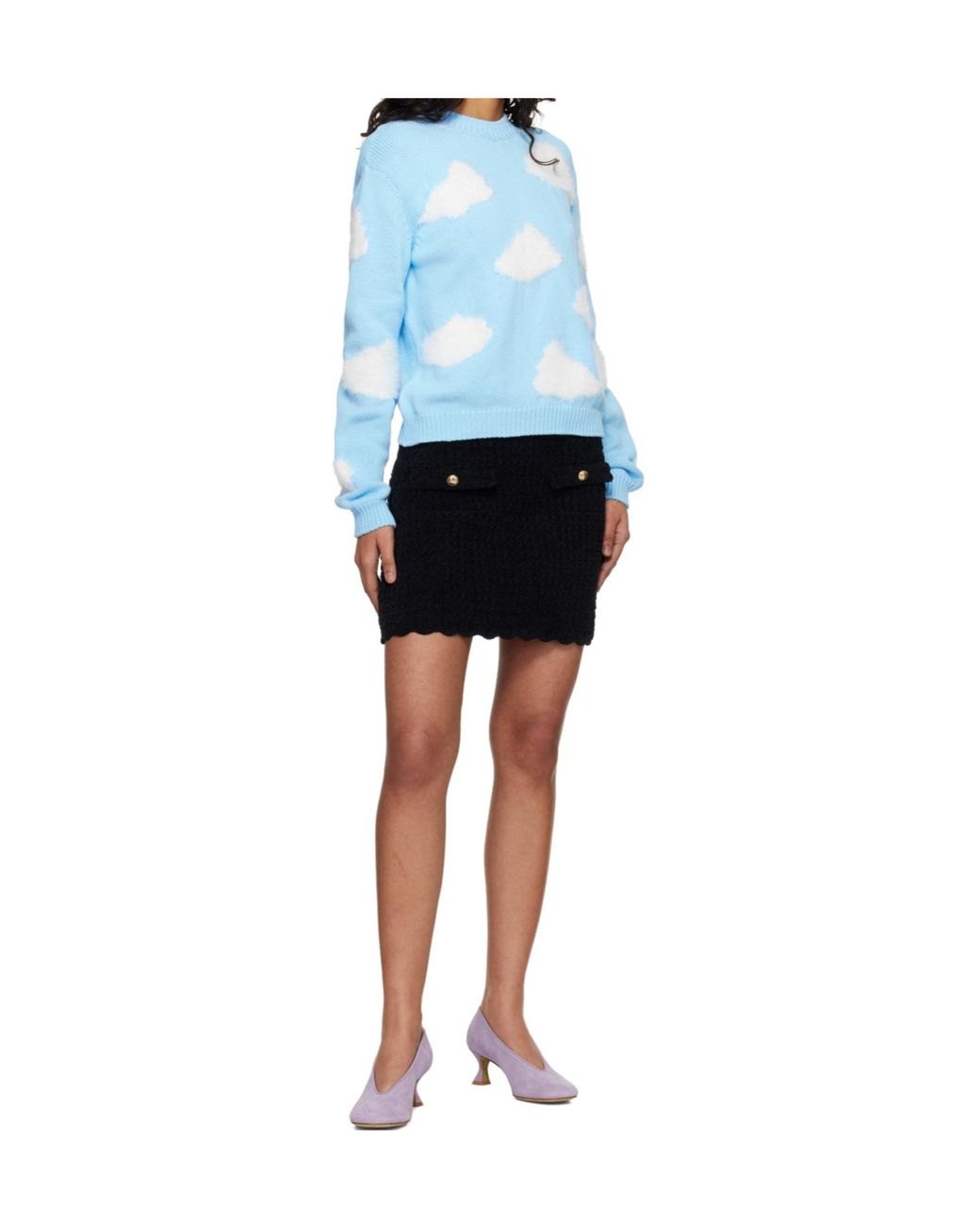 Moschino Blue Cloud Crew Neck Sweater