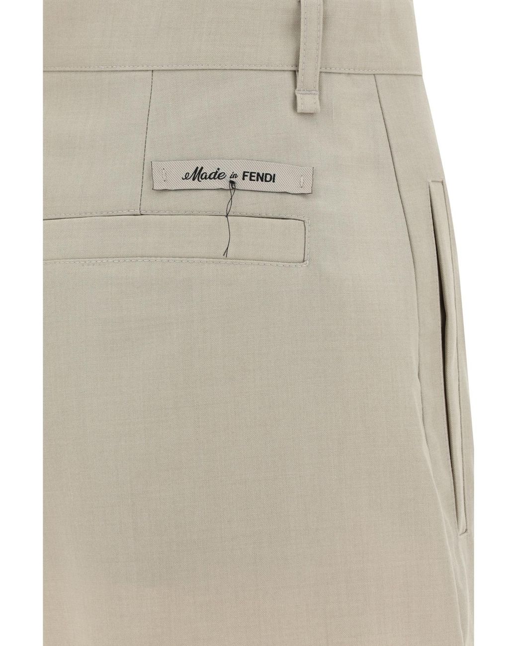 Fendi Natural Logo Patch Bermuda Shorts for men