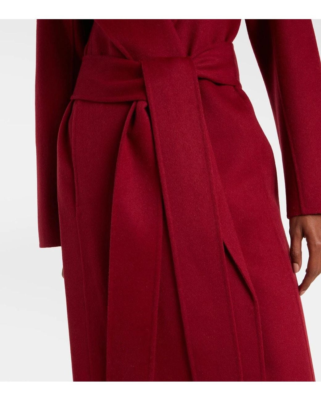 Joseph Red Costa Double-Faced Long-Sleeved Coat