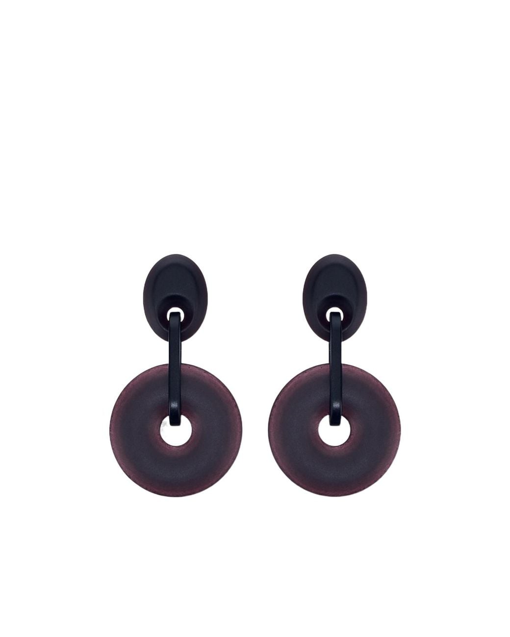 Giorgio Armani Blue Disc Drop Earrings