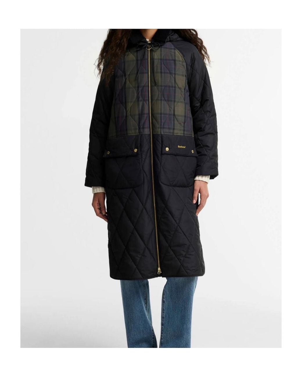 Barbour Black Osbourne Checked Quilted Jacket
