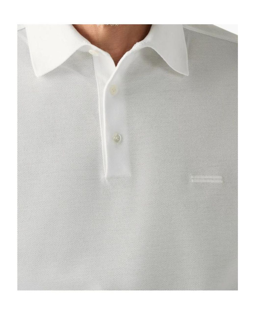 Zegna White Classic Short-Sleeve Polo Shirt for men