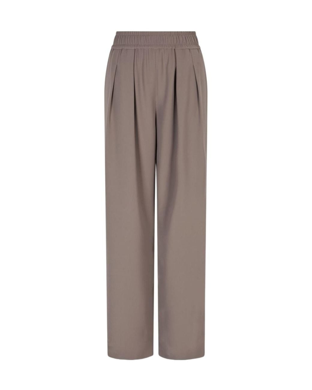 Emporio Armani Brown Loose Fit High Waist Trousers