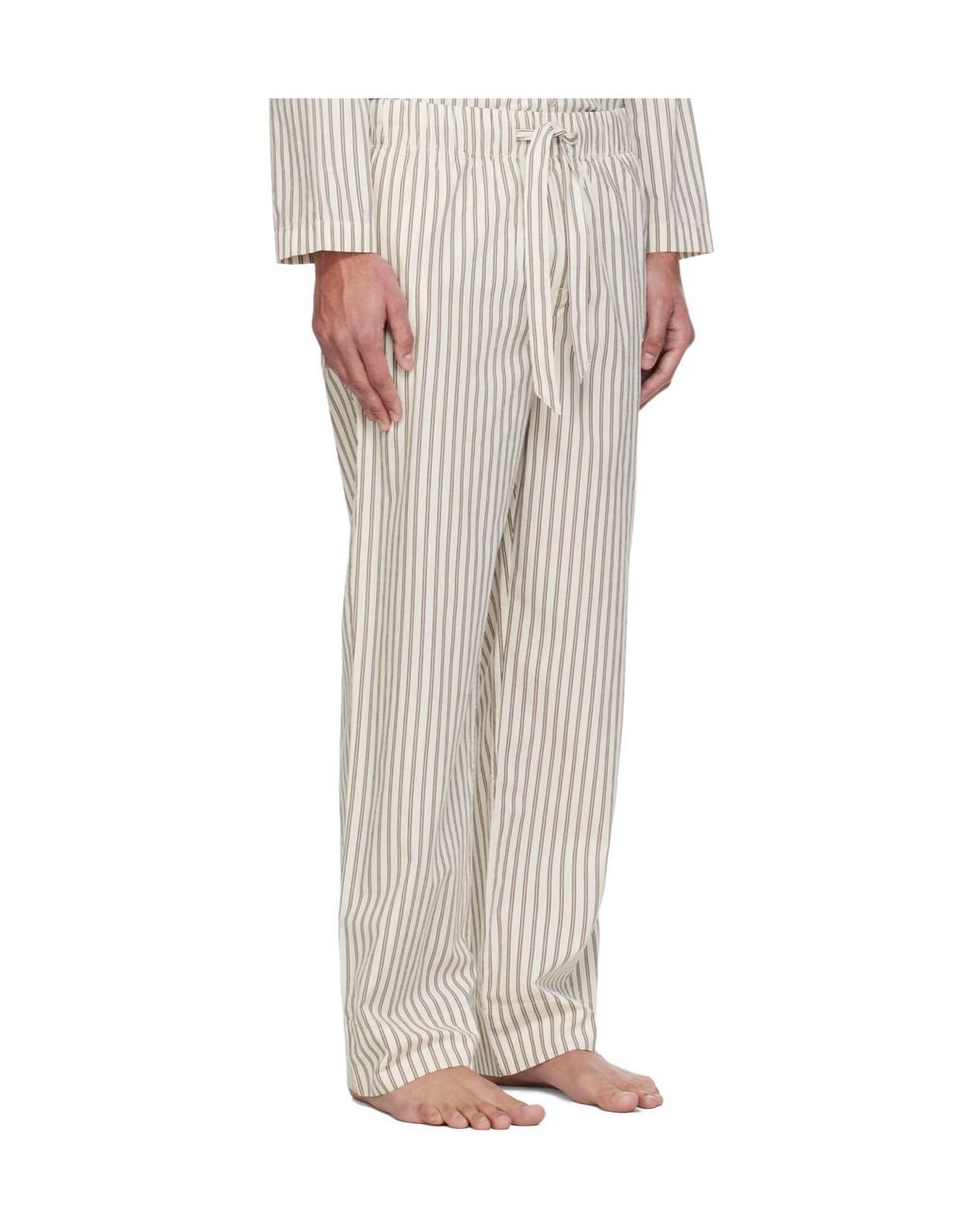 Tekla White Drawstring Pajama Pants for men