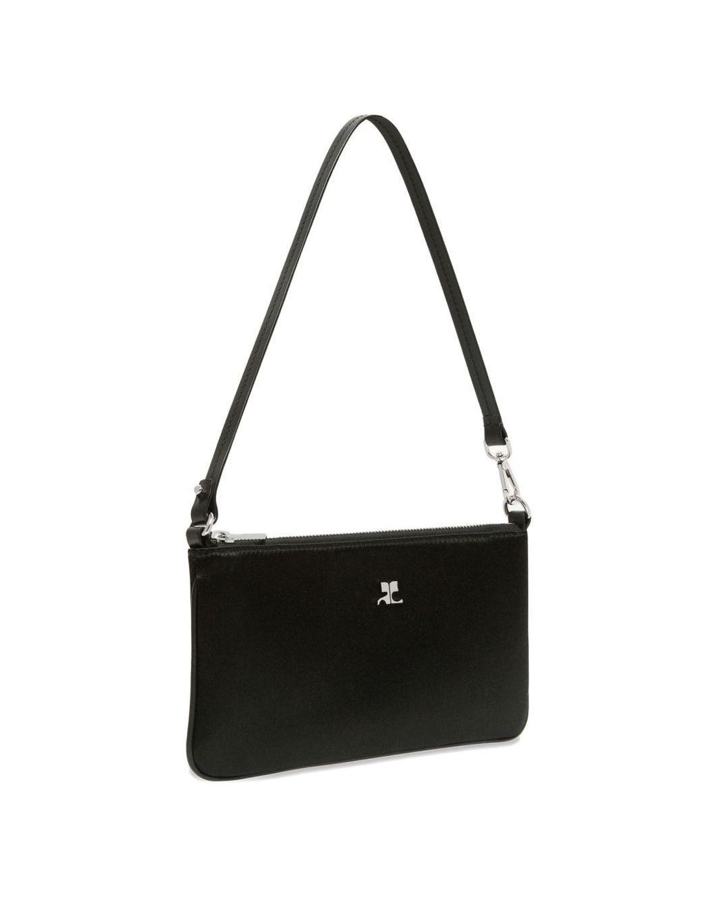 Courreges Black Logo-Plaque Zipped Pouch