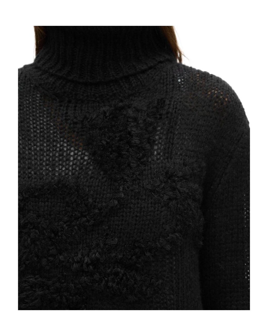 Ann Demeulemeester Black Fransina Turtleneck Sweater
