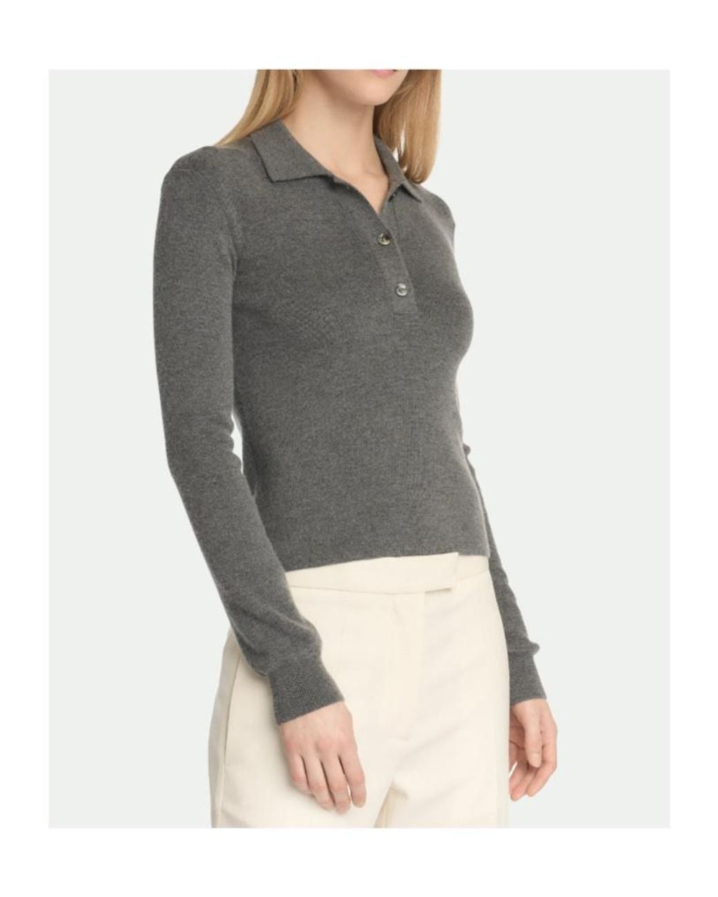 Malo Gray Long-Sleeved Buttoned Polo Shirt