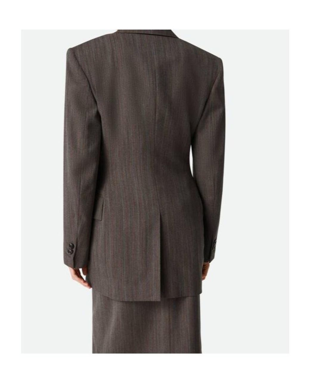 Bottega Veneta Gray Wool Subtle Stripe Jacket