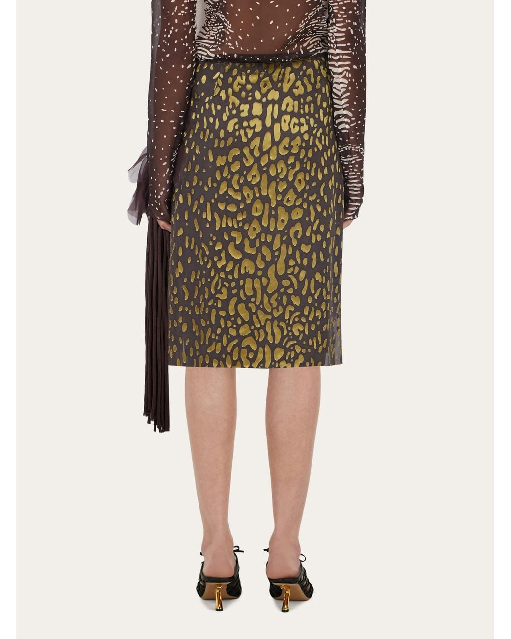 Ferragamo Green Skirt With Flower Detail