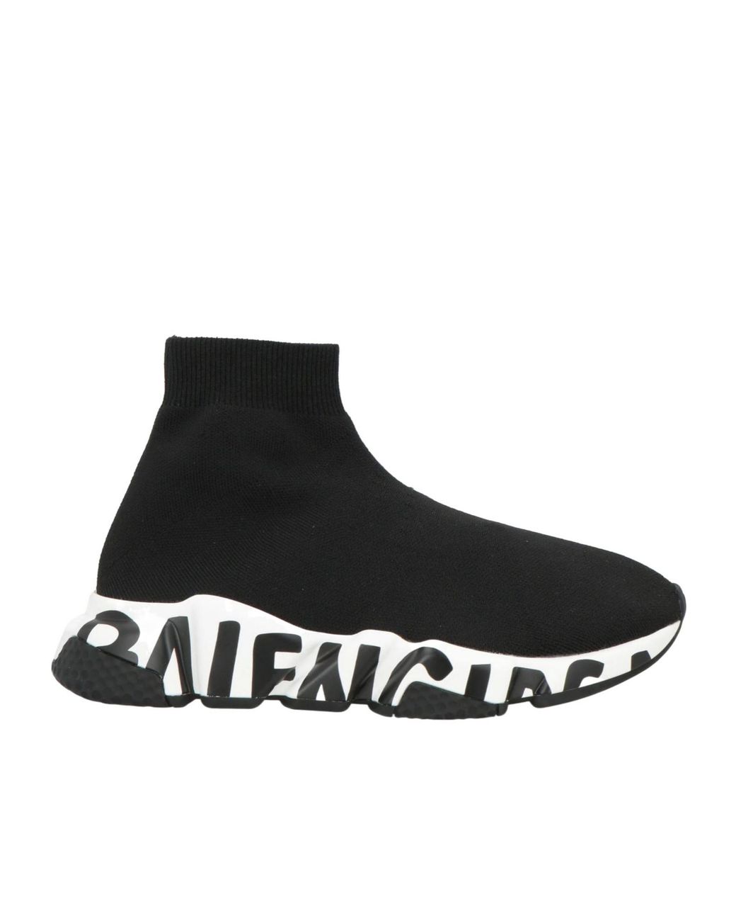 Balenciaga Black Solid-Colored Knit Sock Shoes
