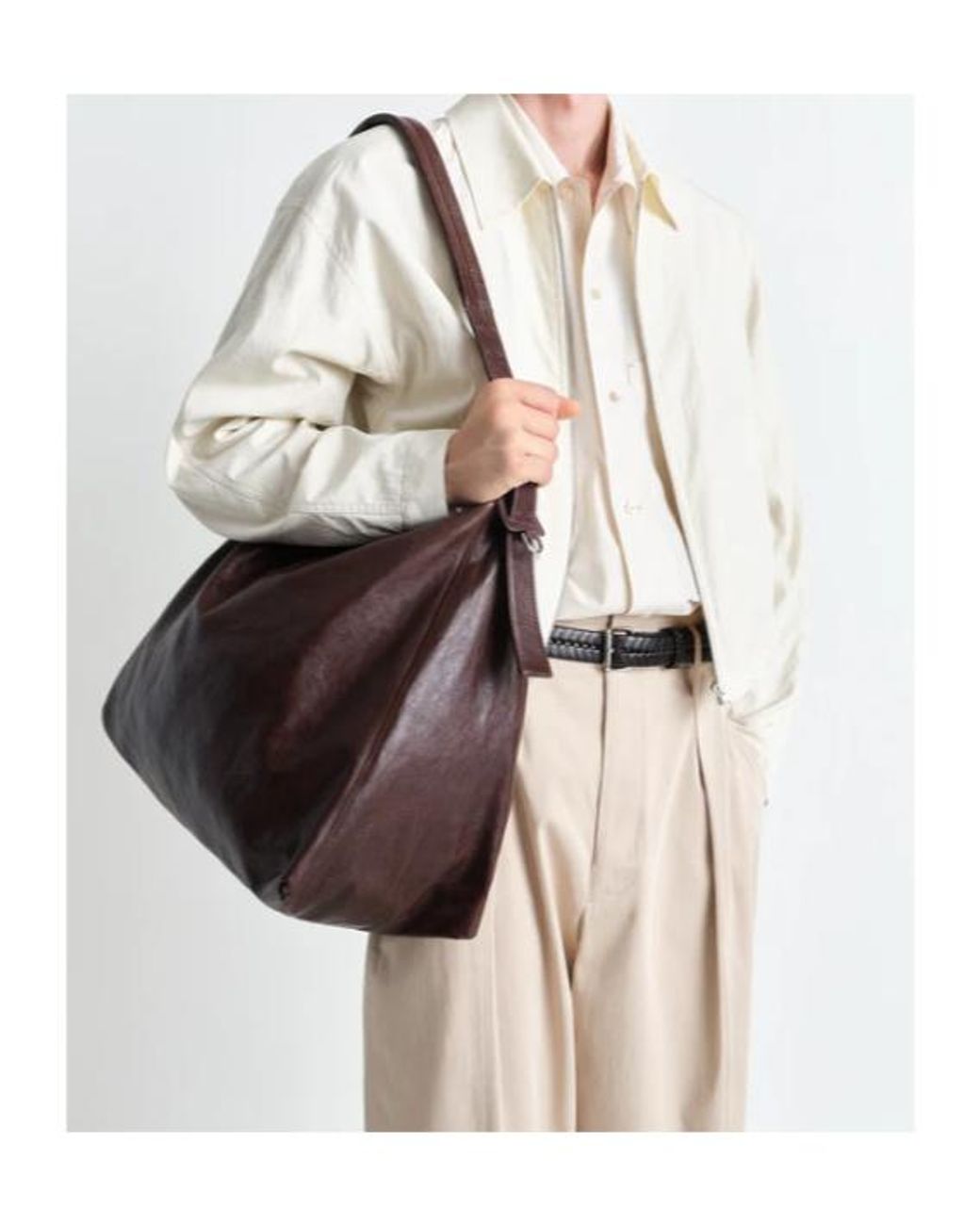 Lemaire Brown Belted Shoulder Bag
