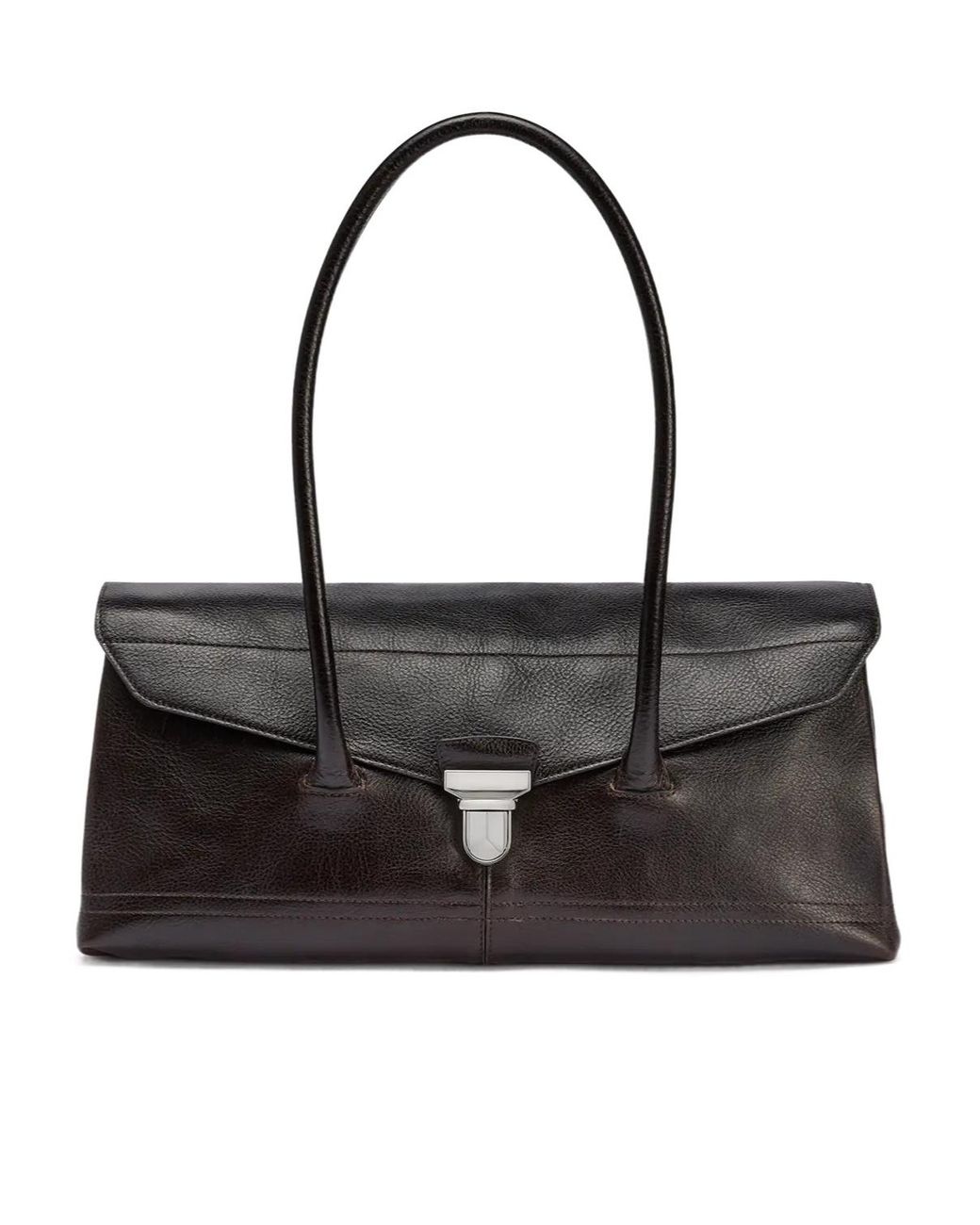 Lemaire Black Gear Logo Detailed Shoulder Bag