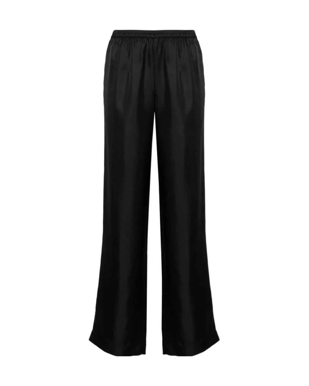 Loulou de Saison Black Alera Elastic-Waist Wide-Leg Pants