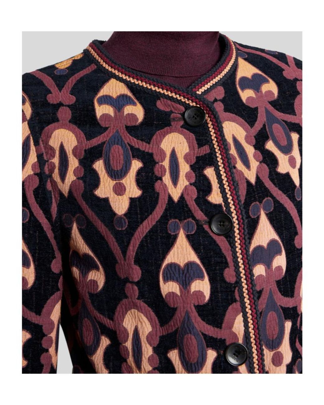 Etro Multicolor Patterned Long Coat