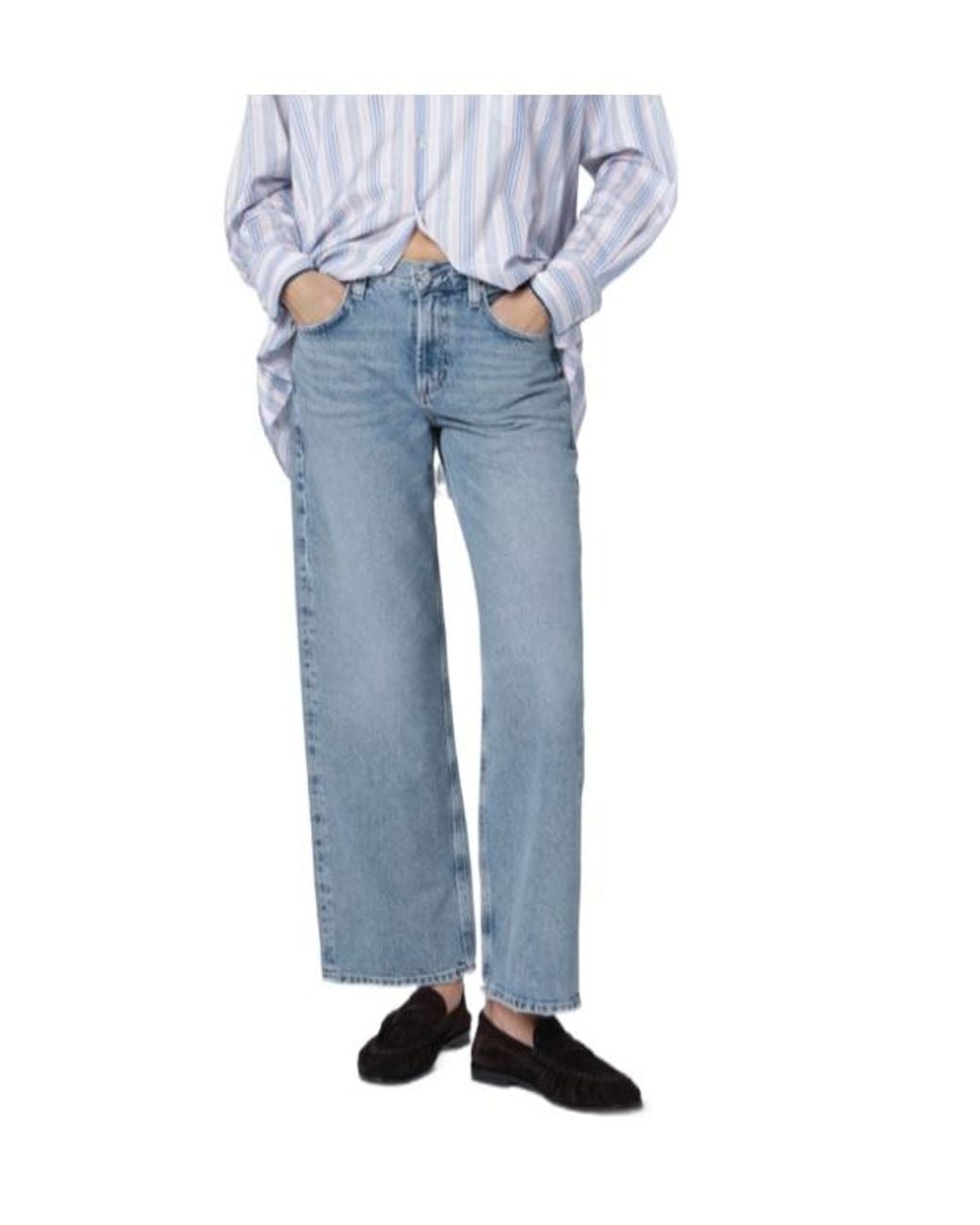 Citizens of Humanity Blue High-Rise Wide-Leg Jeans