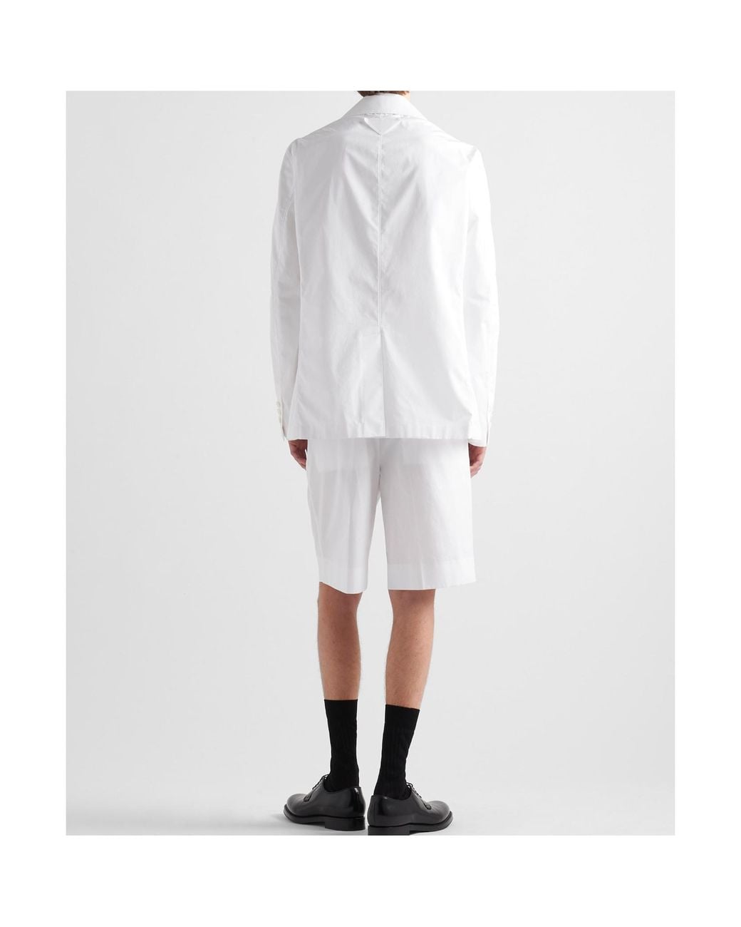 Prada White Single-Breasted Cotton Jacket for men