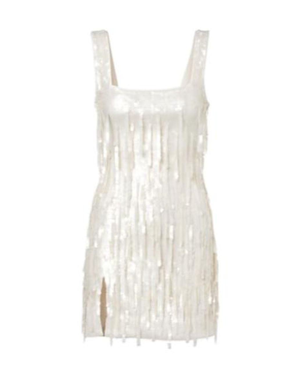 Staud White Le Sable Sequined Minidress