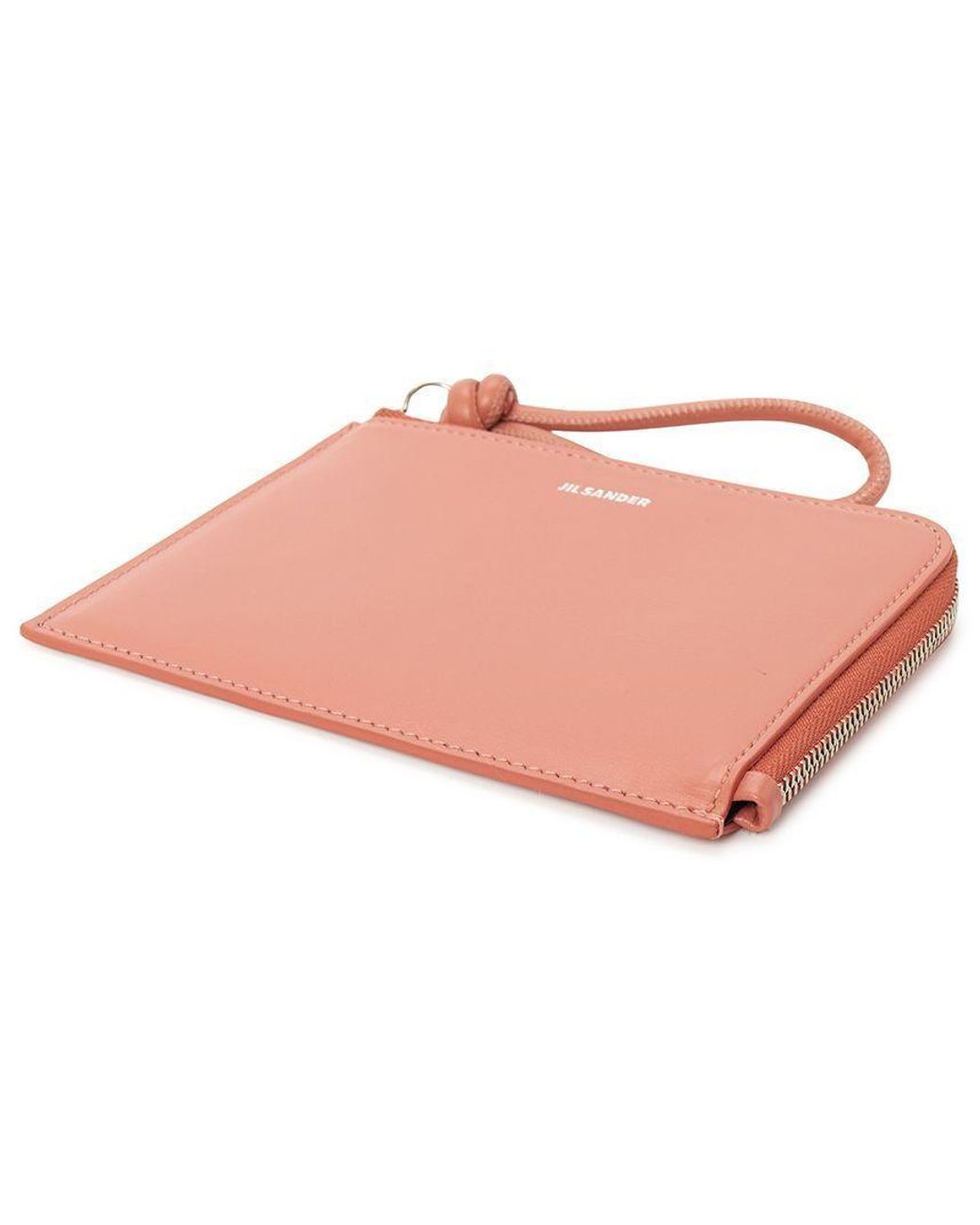 Jil Sander Pink Zipper Card Holder