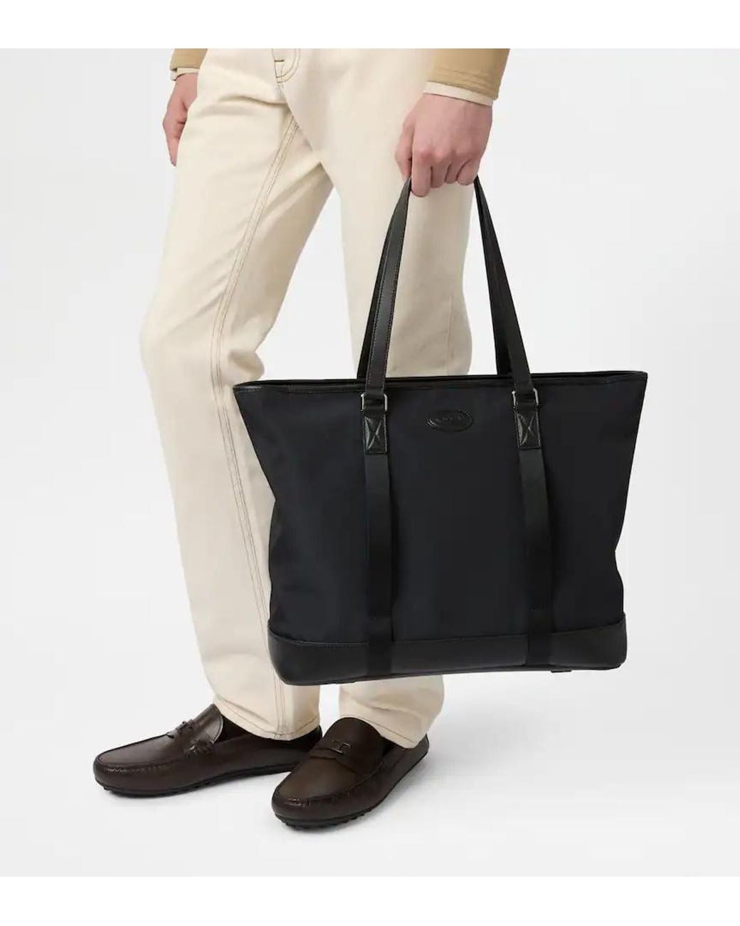 Tod's Black Logo Trim Tote Bag for men