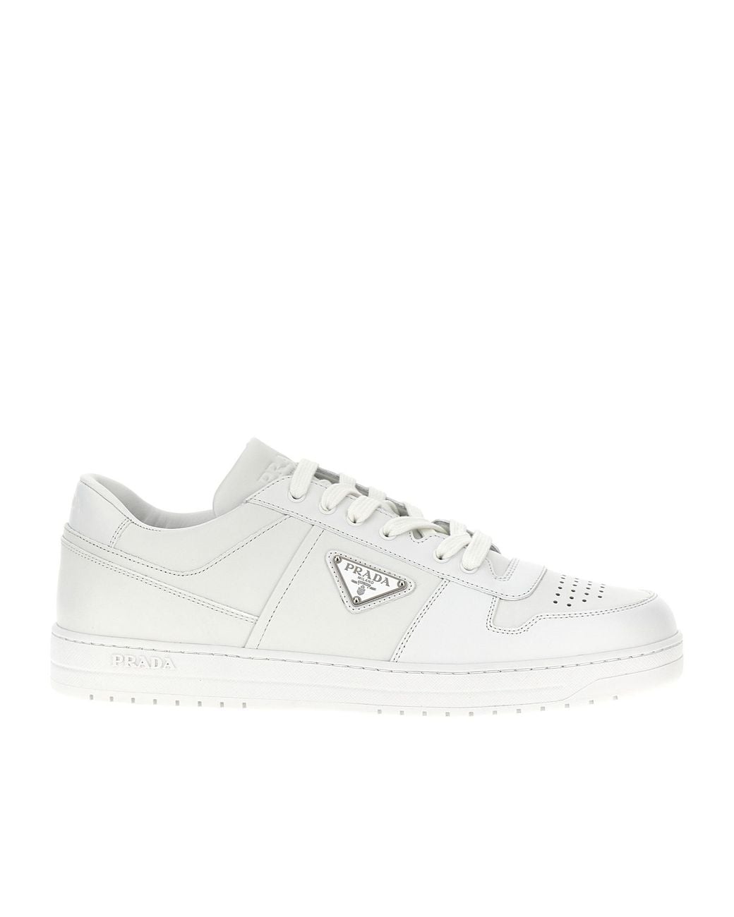 Prada White Downtown Lace-Up Sneakers for men