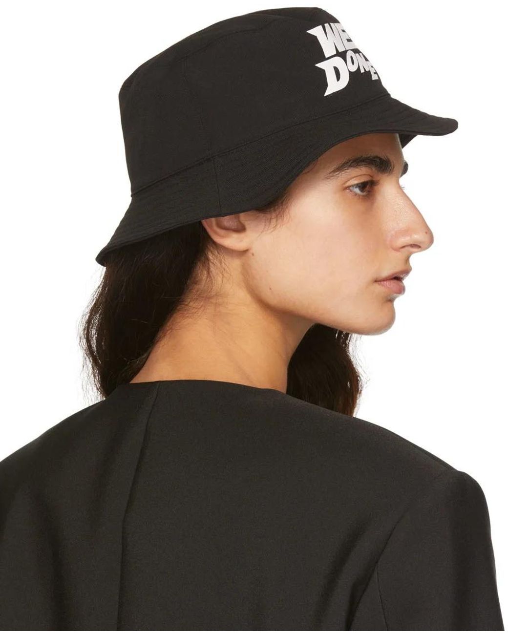 we11done Black Logo Details Hat for men
