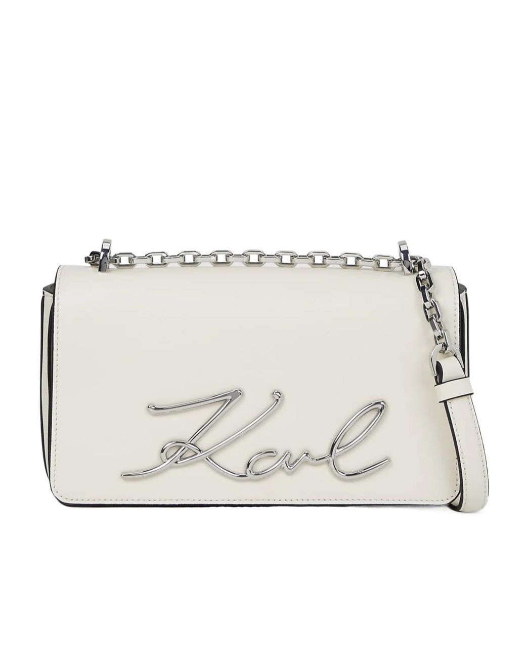 Karl Lagerfeld Natural Signature Chain Cross Body Bag