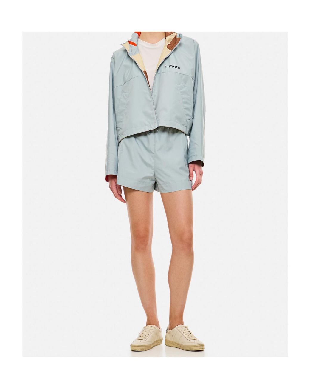 Fendi Blue Adjustable Drawstring Shorts For