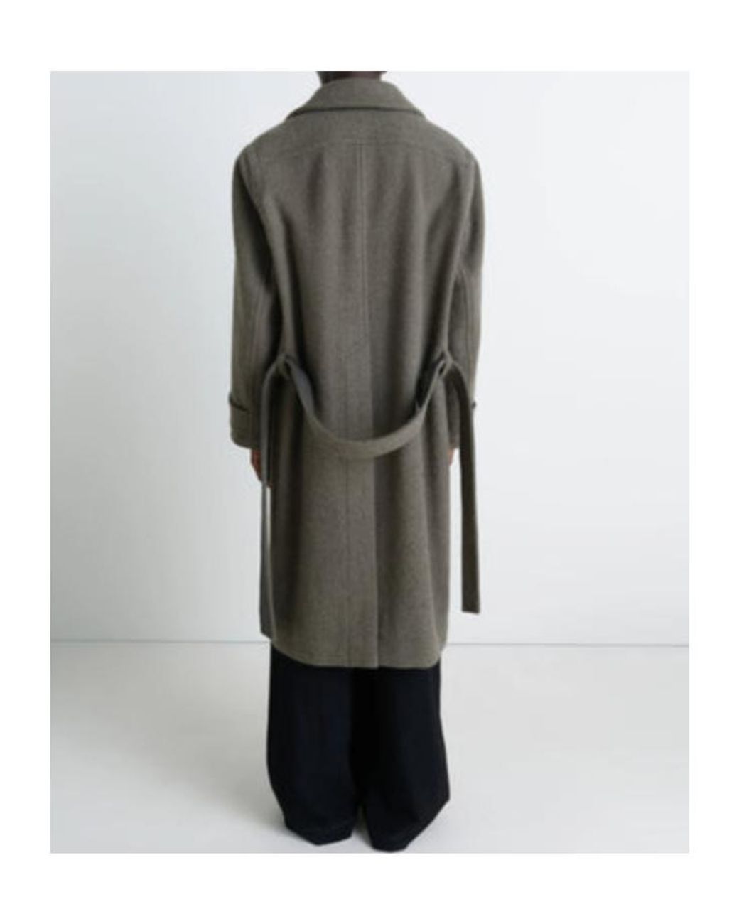 Lemaire Gray Straight Hem Belted Coat for men