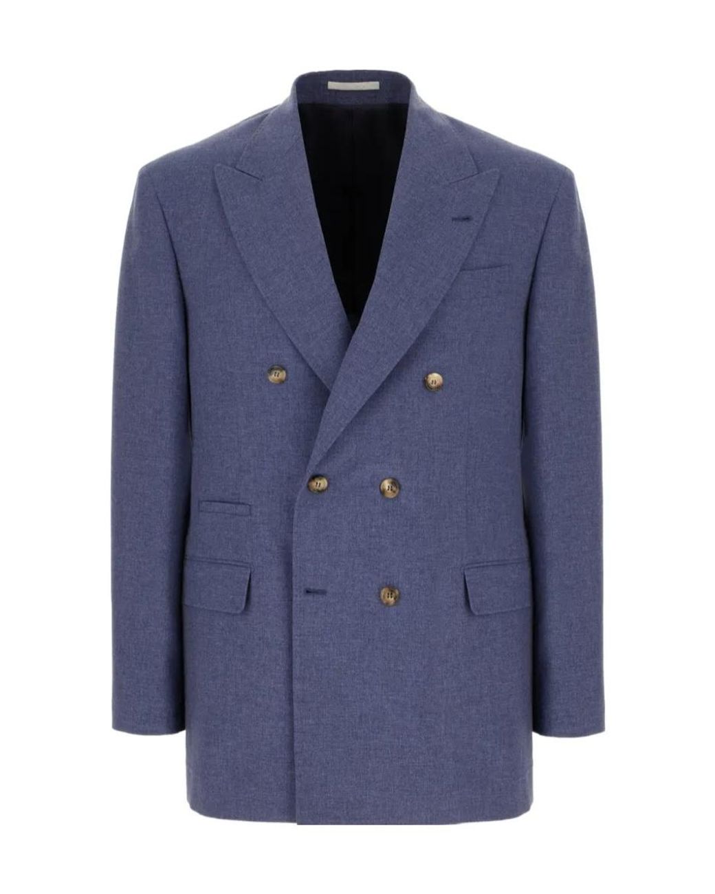 Brunello Cucinelli Blue Long-Sleeve Blazer for men