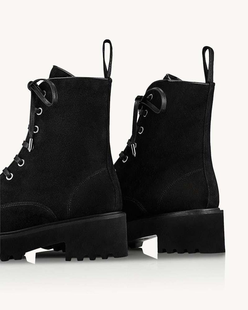 Aquazzura Black Desert Lace-Up Suede Boots